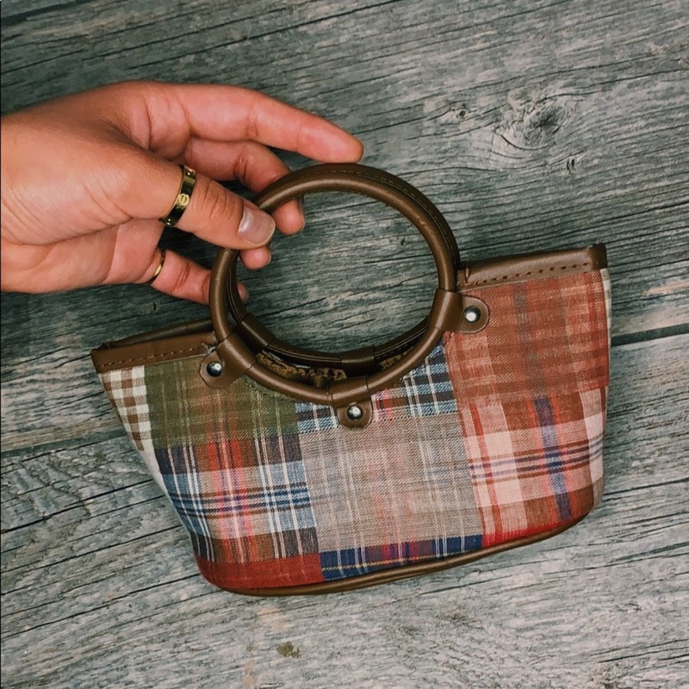 Miniature Brown Plaid Purse